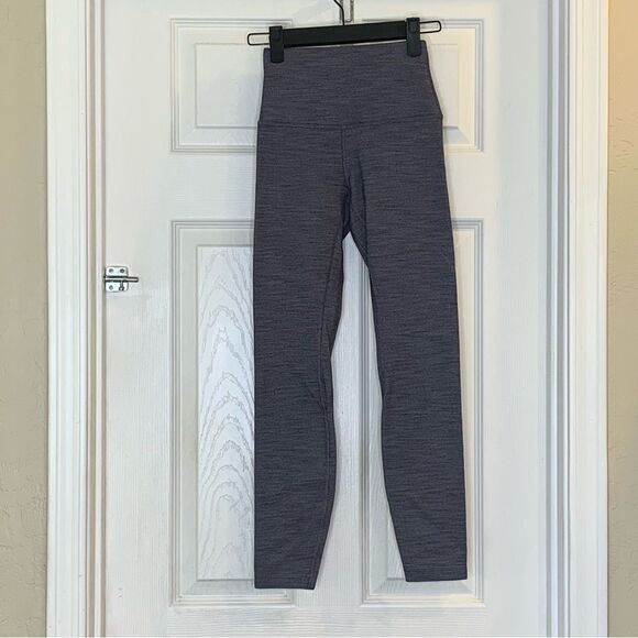 Lululemon Align Pant II 25" Mini Heathered Herringbone Heathered Black White - Picture 7 of 8